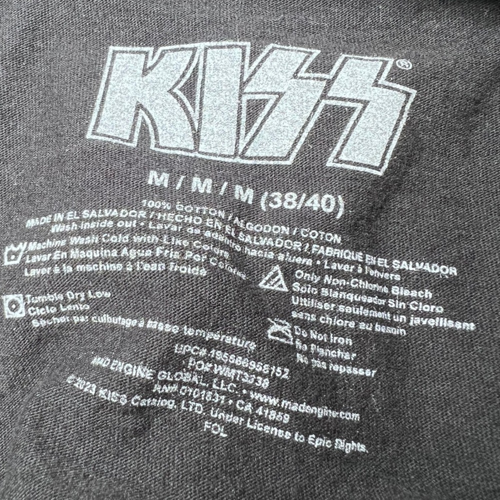 KISS Destroyer Band T-Shirt Mens Medium Black Neon Graphic Mad Engine 2023 Rock - Picture 4 of 10